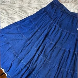Faux Denim Skirt
